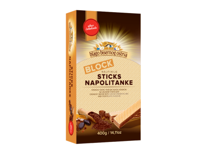 Napolitánky KAKAOVÉ 400g - BLOCK